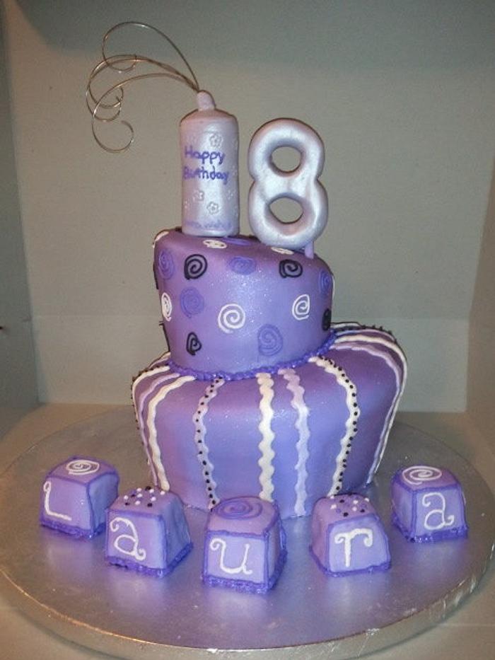 TopsyTurvy 18th Birthday cake
