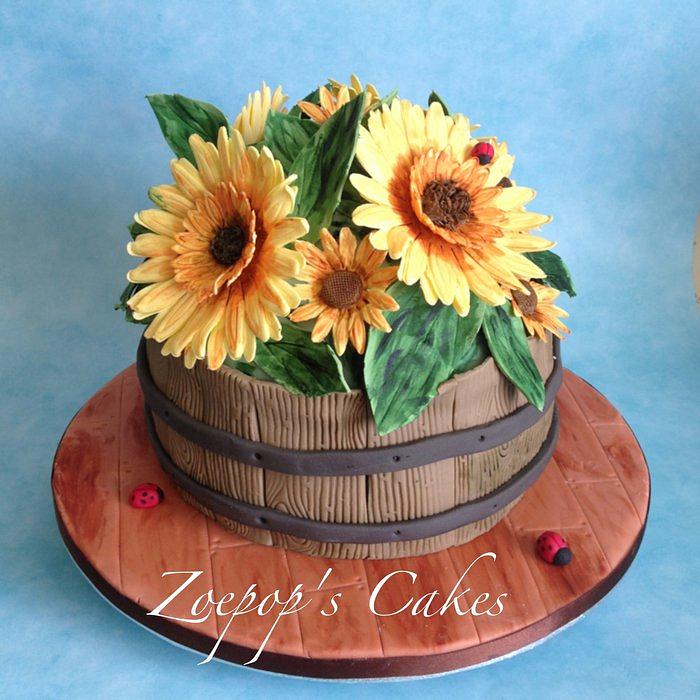 Sunflower cake with tutorial.
