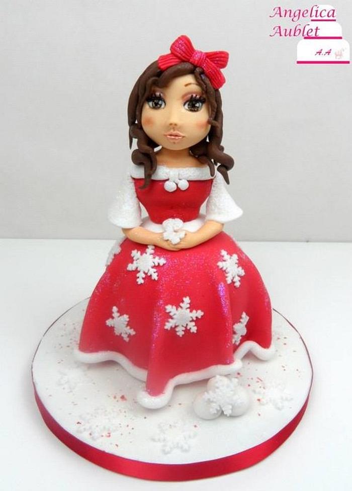 Cake topper Christmas girl