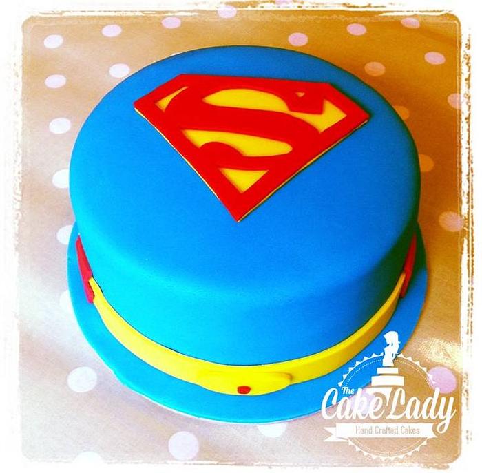 Simple Superman Logo Cake