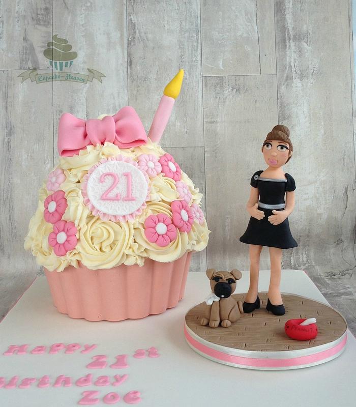 21st Birthday Giant cupcake and Figure