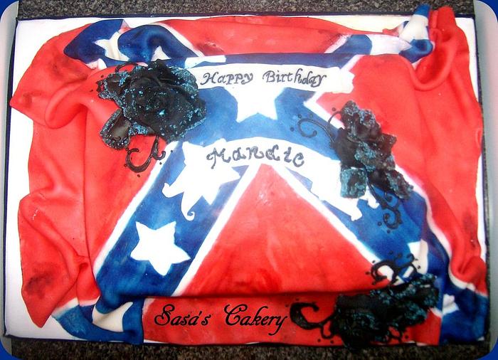 Rebel flag sheet cake