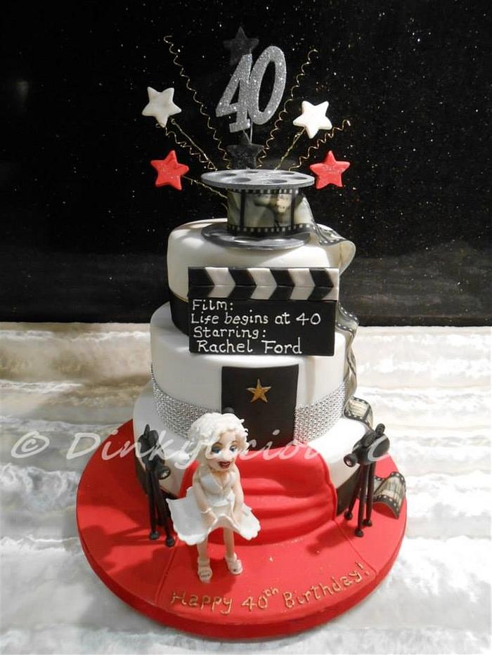 Hollywood Themed 40th Birthday Cake