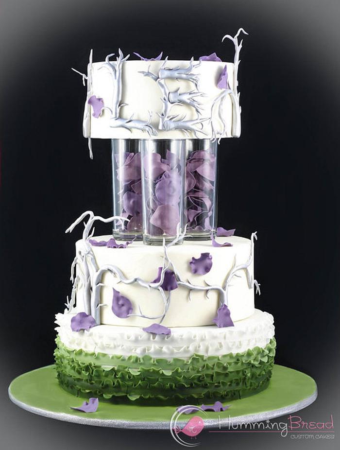 Olive and Plum Wedding Cake