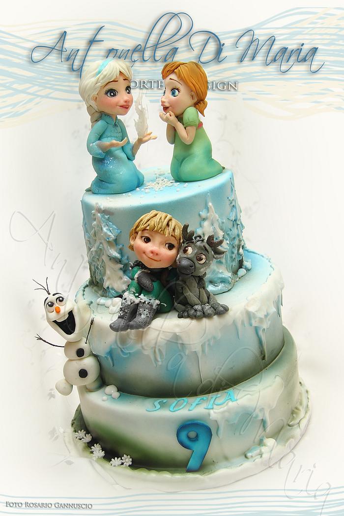 Frozen children birthday cake