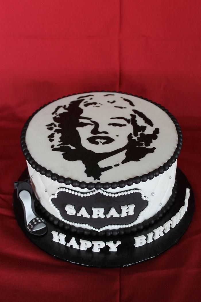 Marilyn Monroe themed birthday cake