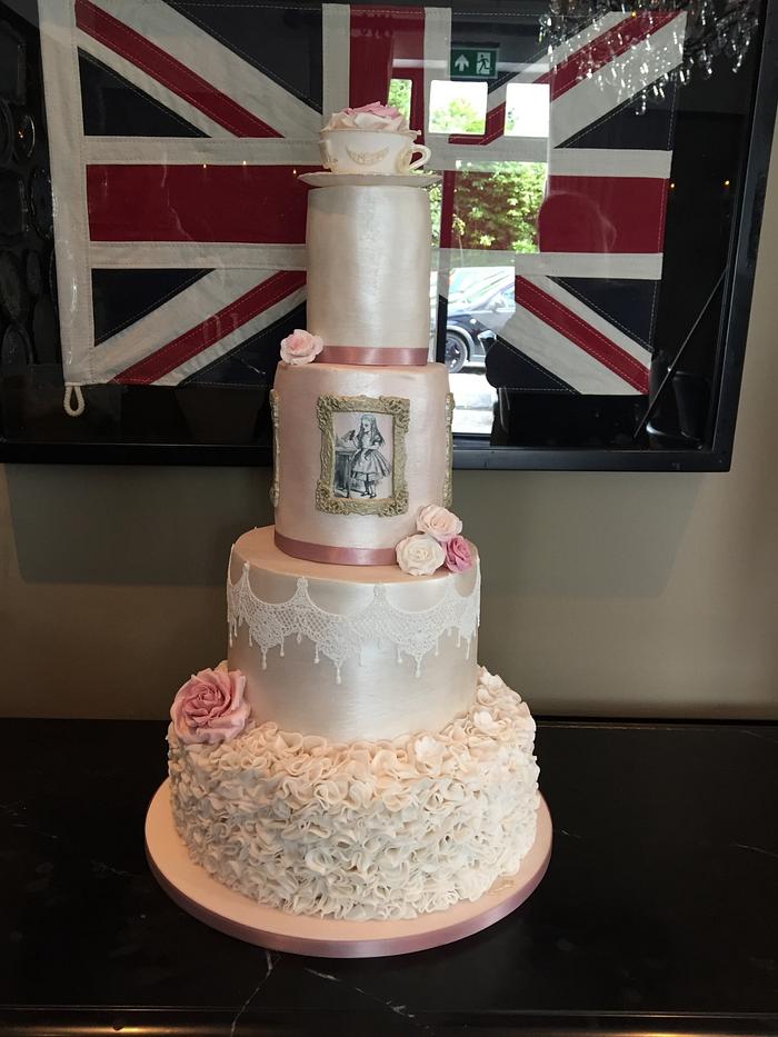 Alice in wonderland wedding cake