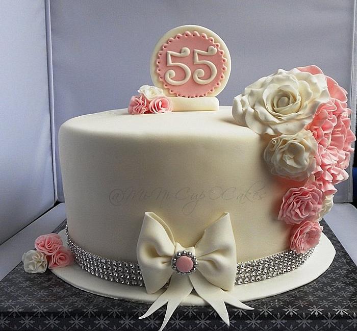 LINGTEER Happy 55th Birthday Silver Rhinestone Cake Topper - Cheers to |  NineLife - United Kingdom
