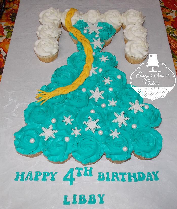 Elsa Dress Cupcake Cake