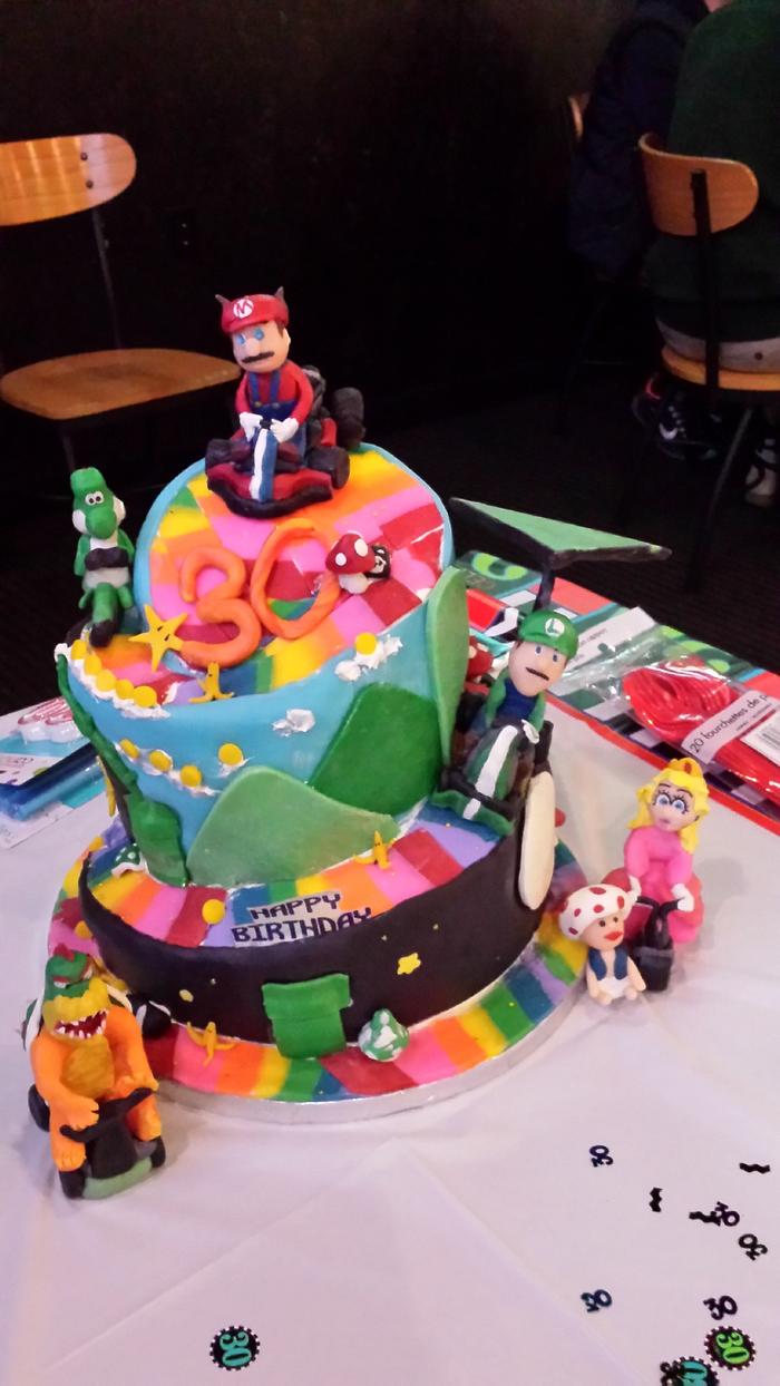 Mario kart racing cake
