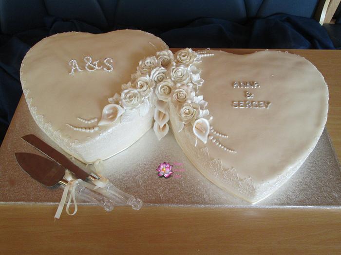 Heart Wedding Cake
