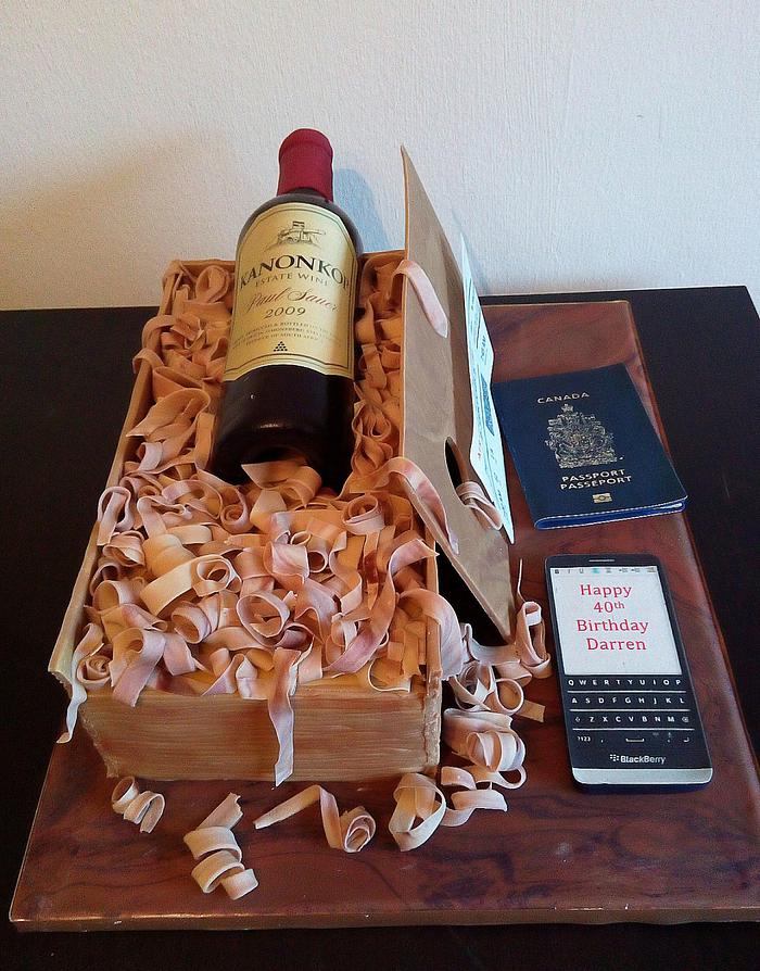 Wine Bottle Birthday Cake
