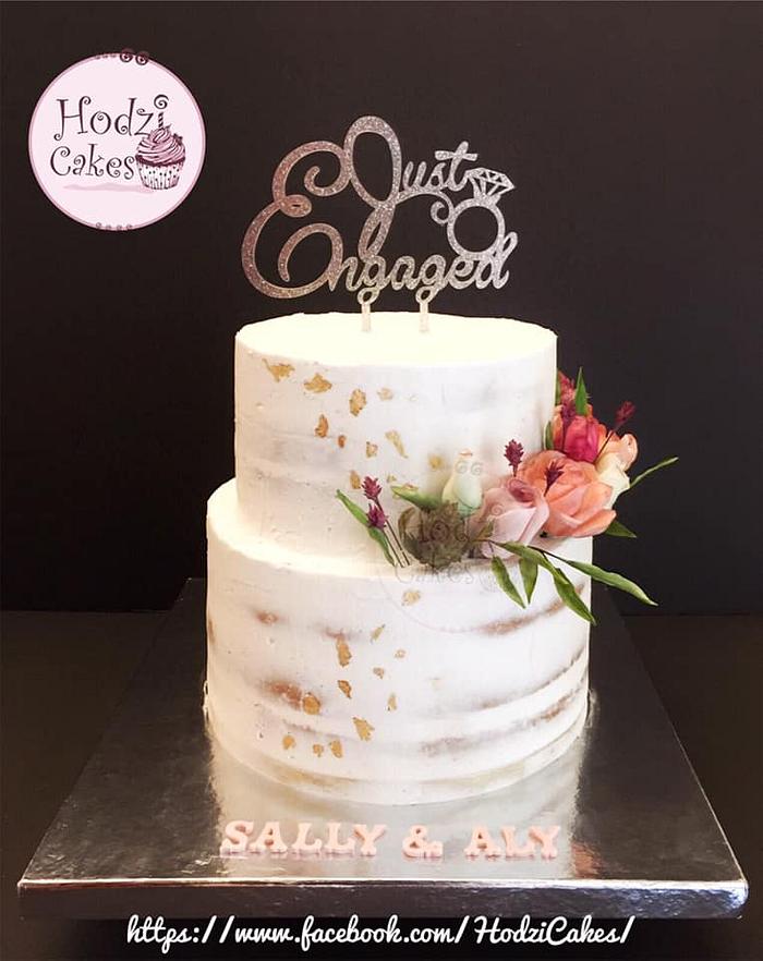 SemiNaked Engagement Cake