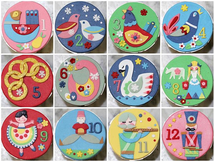 12 Days of Christmas Cupcake toppers