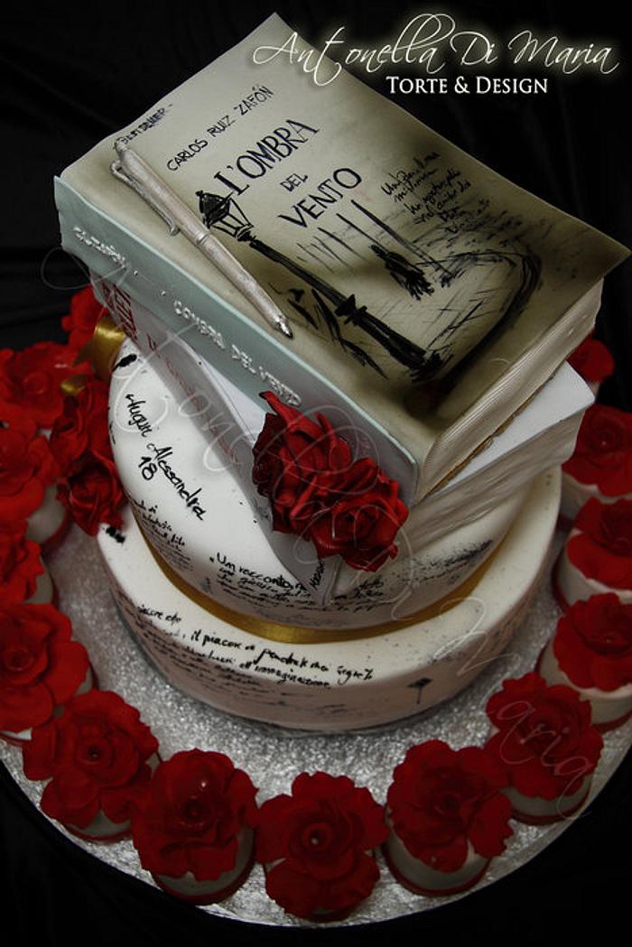 Calligraphy, writing and reading cake