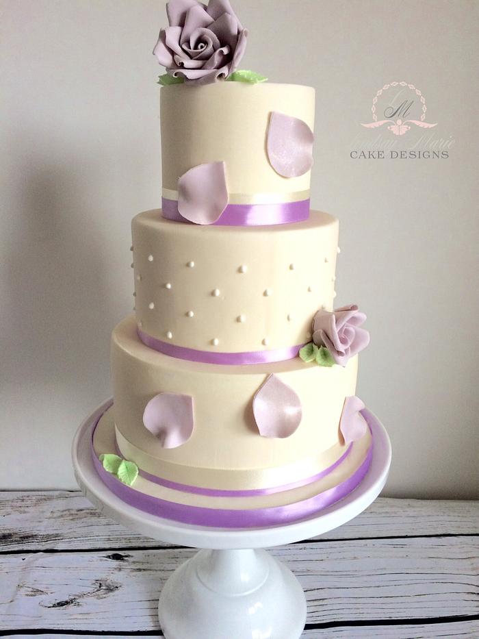 Lilac Rose Wedding Cake