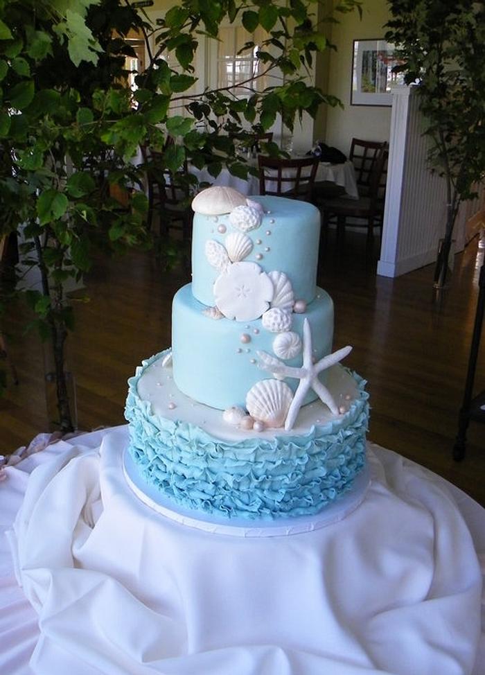 Shell Cascade Wedding Cake