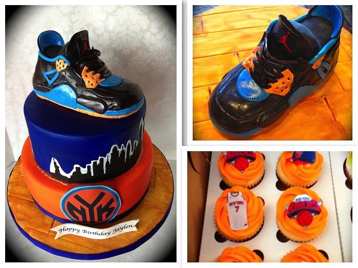 Knicks Cake and Cupcakes 