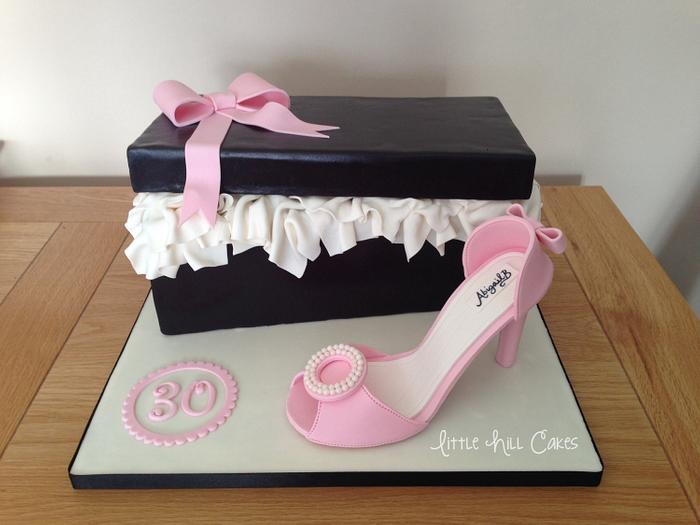 Shoe Box and High Heel Shoe Cake