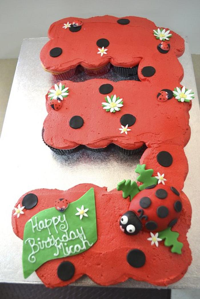 Lady Bug Cupcake Cake