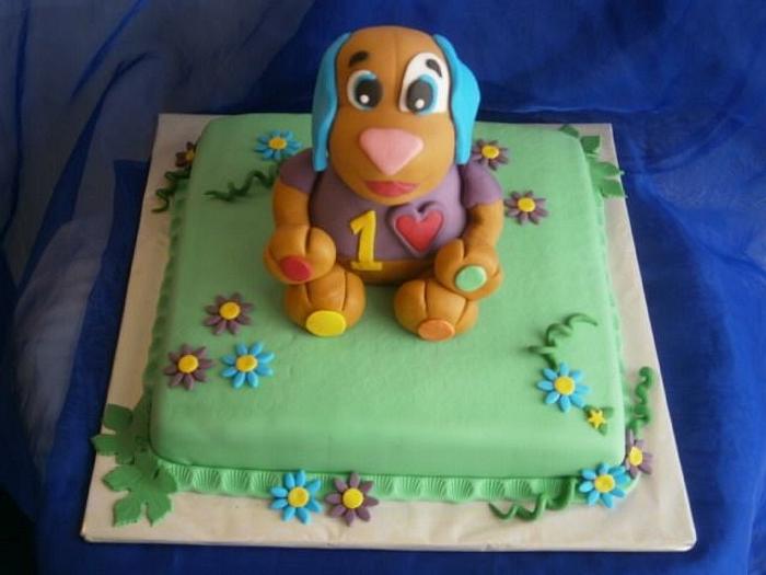 Cake with fisher price talking dog