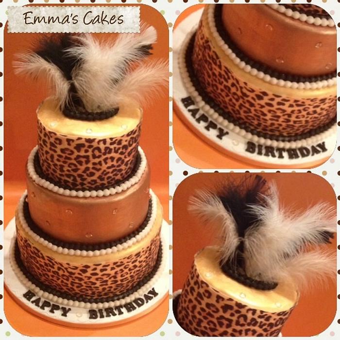 Leopard print cake