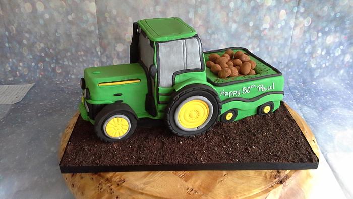 tractor and trailer cake