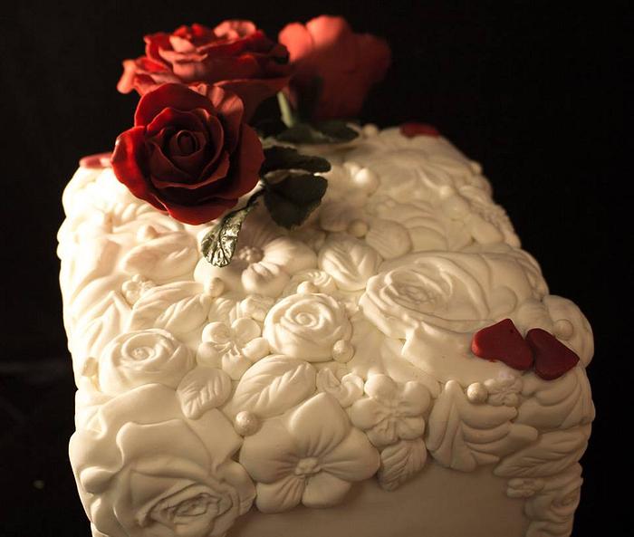 Rose cake with Bas Relief