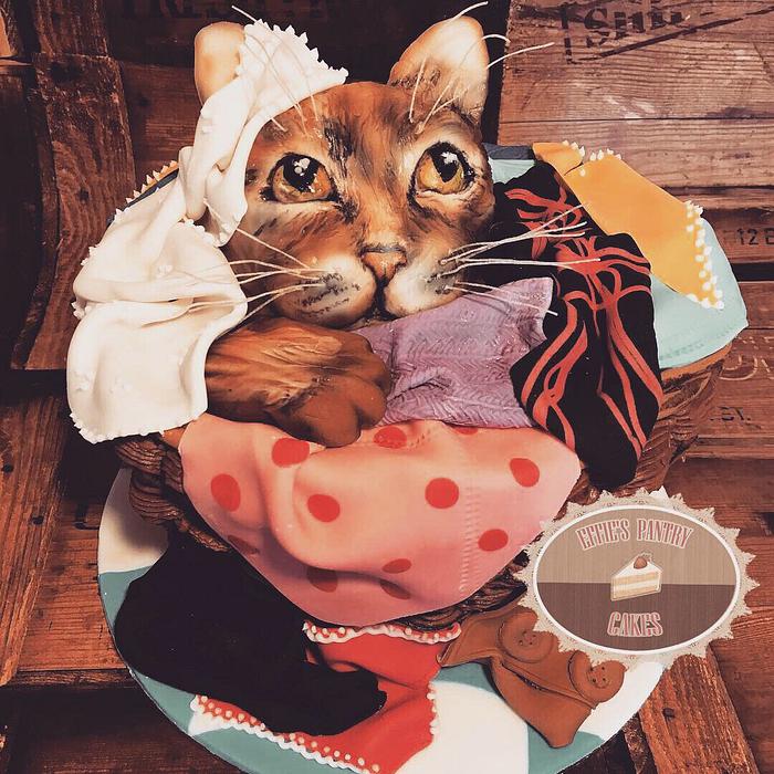Cat in washing basket