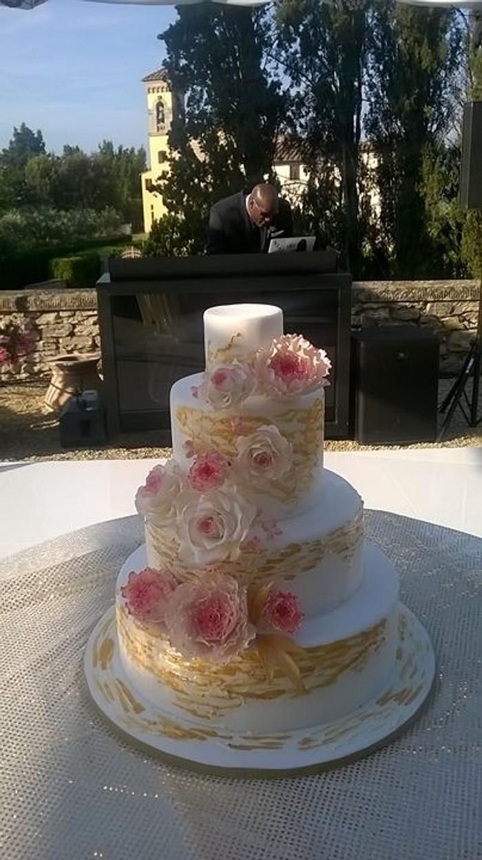Wedding cake Gold&Pink