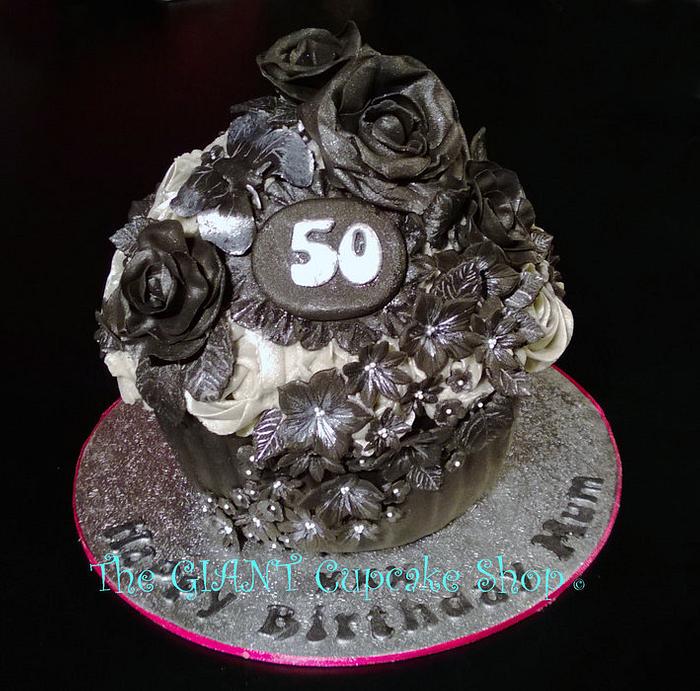 Black and silver Giant Cupcake