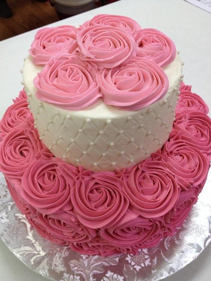 Quilting & Roses Cake