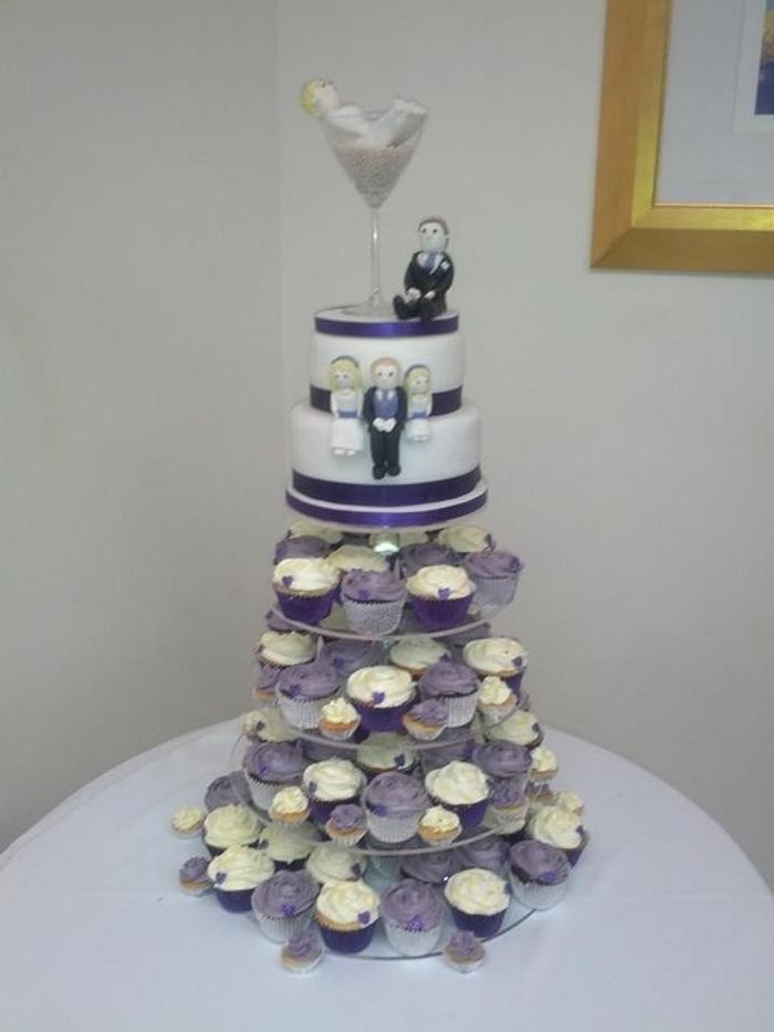 A purple wedding cake