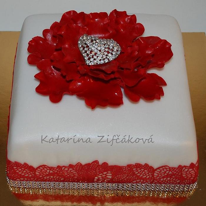 red white cake