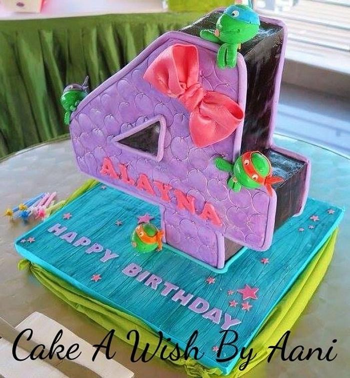 3D number 4 cake