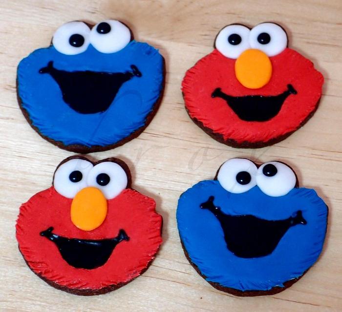 Elmo and Cookie cookies