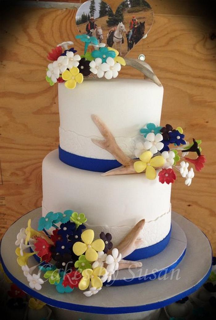Antler wedding cake