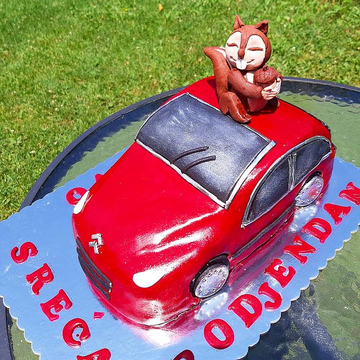 Red car cake 