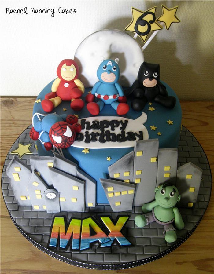 Baby Superheroes Cake Hulk Iron man Batman & Captain America
