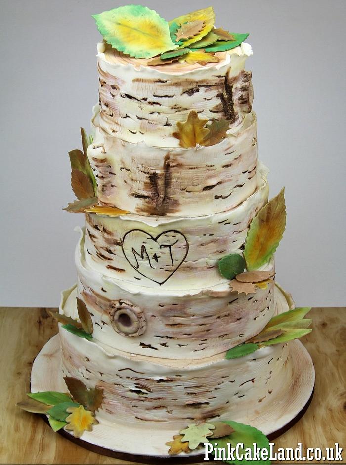 Birch Tree Wedding Cake