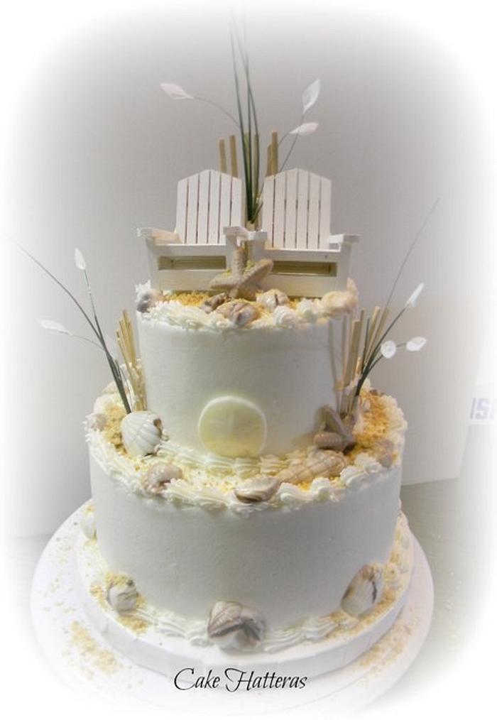 Fall Beach Wedding Cake