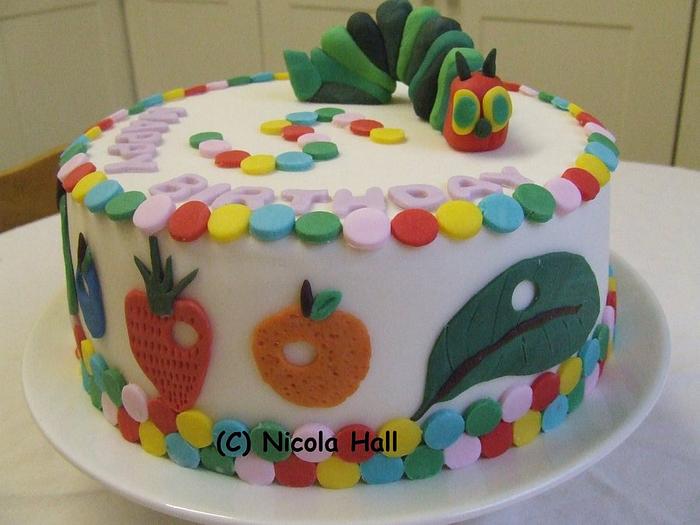 The Very Hungry Caterpillar cake