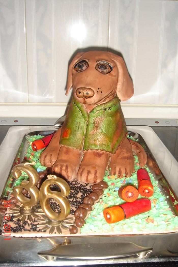 hunting dog cake