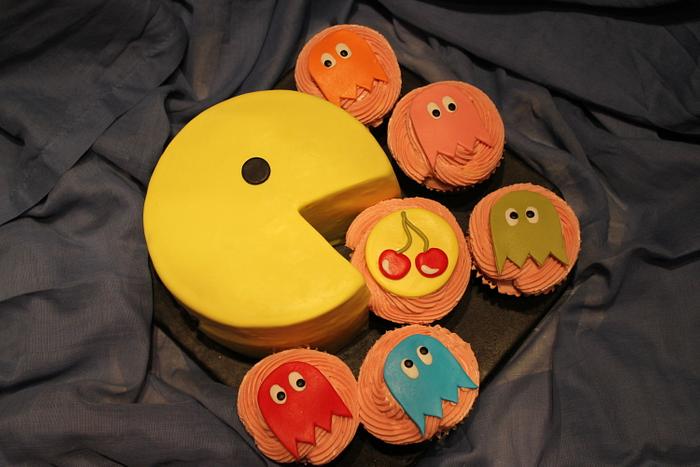 Tarta comecocos.-  Pac Man cake