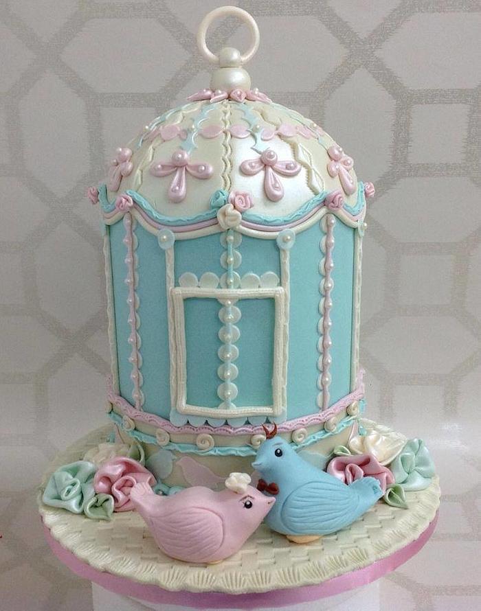 Bird cage wedding cake 