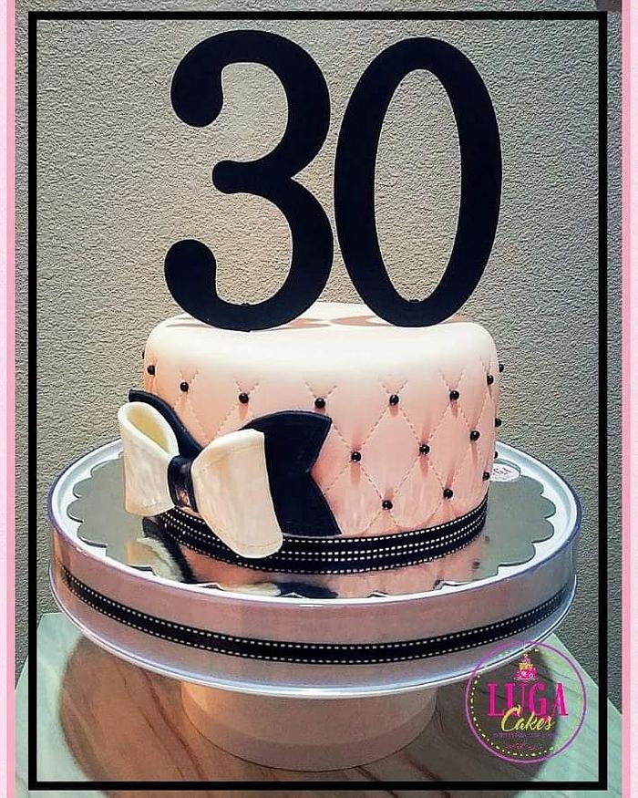 Pink & black quilted cake