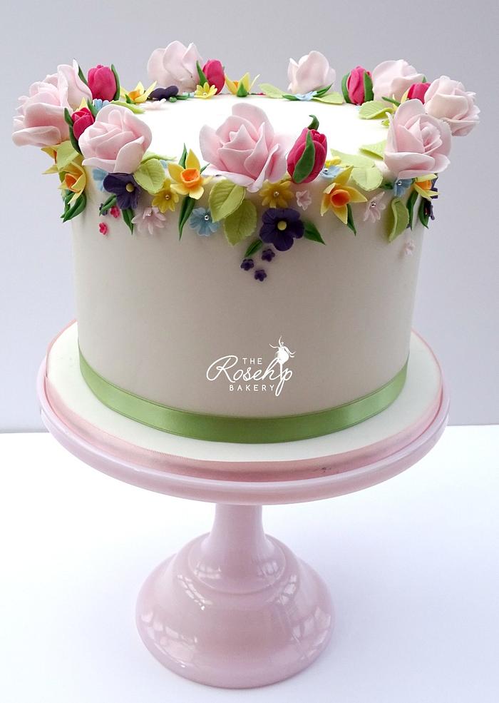 Springtime Anniversary Cake