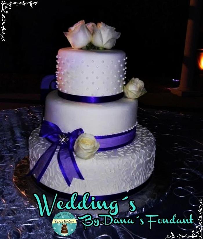 Purple wedding  cake