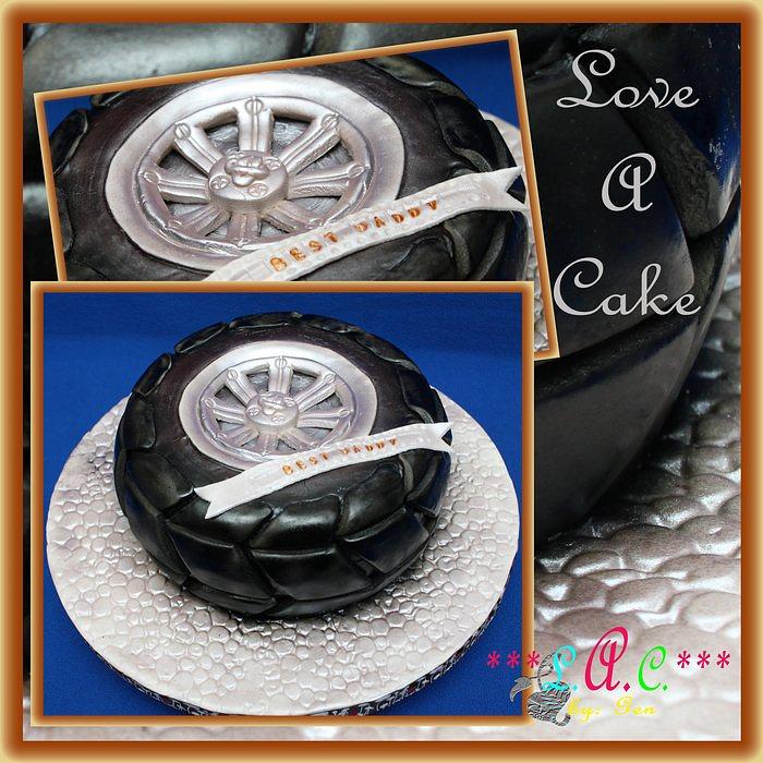 Tire-themed Father's Day Cake