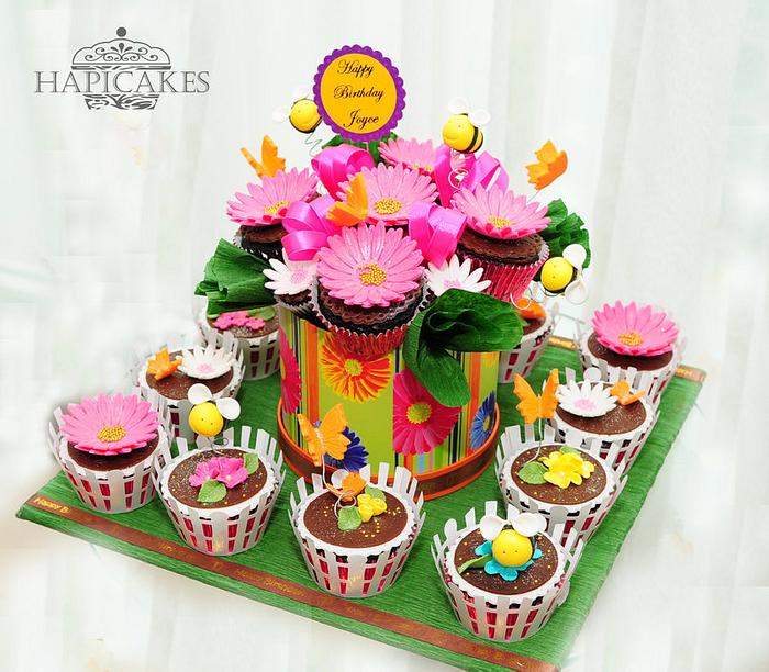 Garden Theme Cupcake Bouquet 